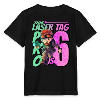 Finally 6 years old – Lasertag birthday - Stanley/Stella MINI CREATOR Kids’ T-Shirt - black - Front - Mikhail (115cm)