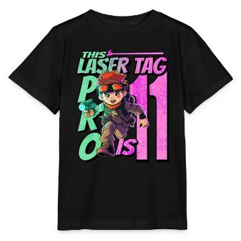 Finally 11 years old – Lasertag birthday - Stanley/Stella MINI CREATOR Kids’ T-Shirt - black - Front - Mikhail (115cm)