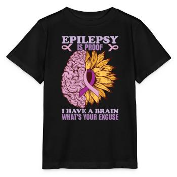 Epilepsy Is Proof - Stanley/Stella MINI CREATOR Kids’ T-Shirt - black - Front - Mikhail (115cm)