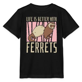 Putois furet drôle - T-shirt bio MINI CREATOR Stanley/Stella Enfant - noir - Devant - Mikhail (115cm)