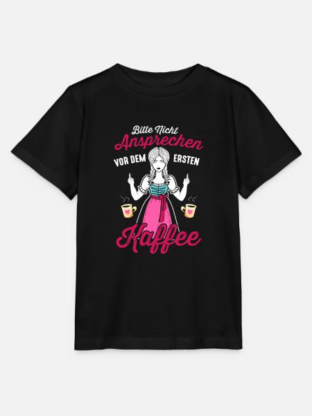 Bitte Nicht Ansprechen Vor Dem Ersten Kaffee - Stanley/Stella Kinder T-Shirt MINI CREATOR  - Schwarz