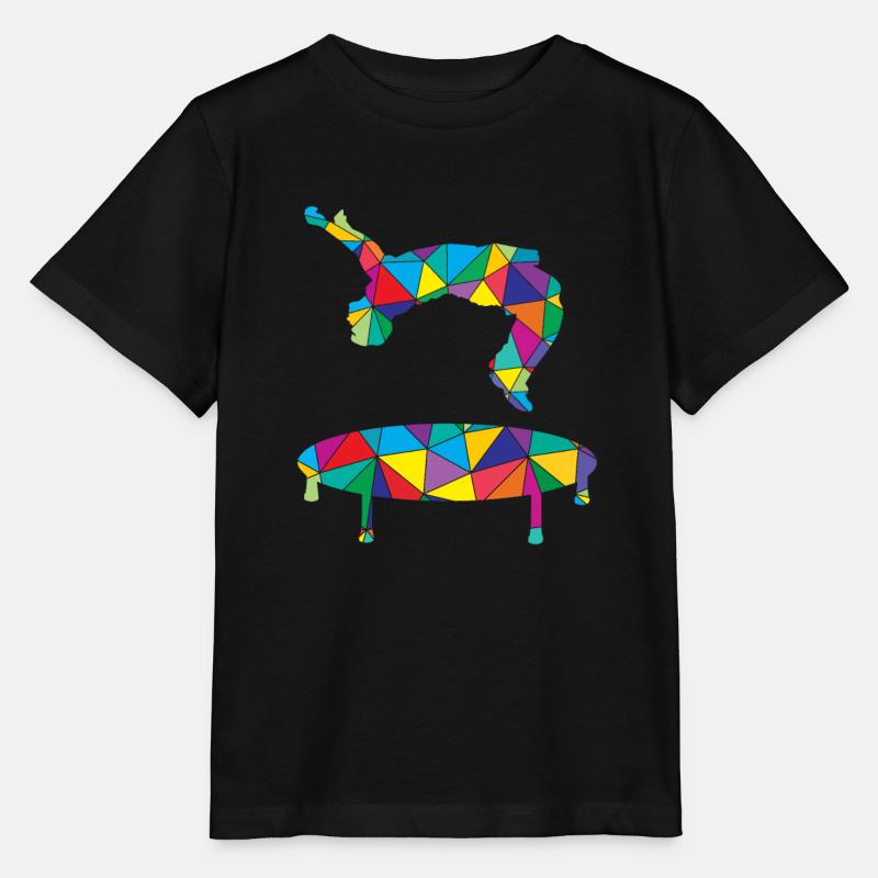 Low Poly Freerun Polygon Trampoline Reverse Somersault - T-shirt bio MINI CREATOR Stanley/Stella Enfant - noir