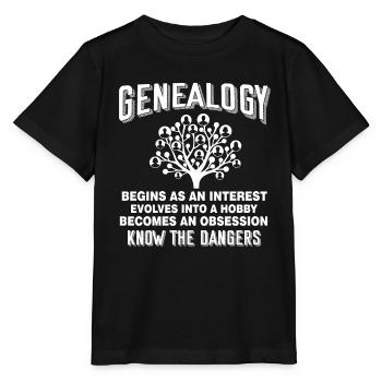 Genealogy Genealogy Begins As In Interest - Stanley/Stella MINI CREATOR Kids’ T-Shirt - black - Front - Mikhail (115cm)