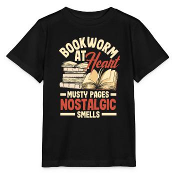 Rat de bibliothèque au cœur Pages moisies Odeurs nostalgiques - T-shirt bio MINI CREATOR Stanley/Stella Enfant - noir - Devant - Mikhail (115cm)