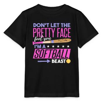Ich bin ein Softball-Biest - Stanley/Stella Kinder T-Shirt MINI CREATOR  - Schwarz - Vorne - Mikhail (115cm)