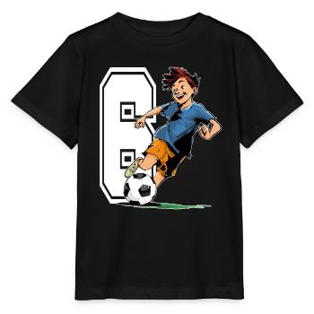 Anniversaire de football - 6 ans Garçon - 6. - T-shirt bio MINI CREATOR Stanley/Stella Enfant - noir - Devant - Mikhail (115cm)
