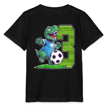 Fußball Dinosaurier - 3 Jahr Alter Junge - 3. - Stanley/Stella Kinder T-Shirt MINI CREATOR  - Schwarz - Vorne - Mikhail (115cm)