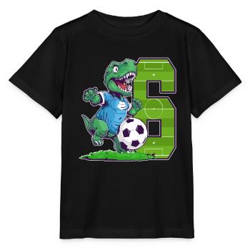 Dinosaure de football - garçon de 6 ans - 6. - T-shirt bio MINI CREATOR Stanley/Stella Enfant - noir - Devant - Mikhail (115cm)