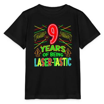 9 ans d’être laser tastique ans laser - T-shirt bio MINI CREATOR Stanley/Stella Enfant - noir - Devant - Mikhail (115cm)