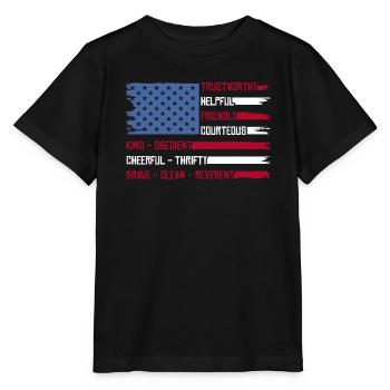 Pfadfinder US Flagge - Stanley/Stella Kinder T-Shirt MINI CREATOR  - Schwarz - Vorne - Mikhail (115cm)