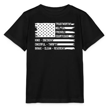 Pfadfinder US Flagge - Stanley/Stella Kinder T-Shirt MINI CREATOR  - Schwarz - Vorne - Mikhail (115cm)
