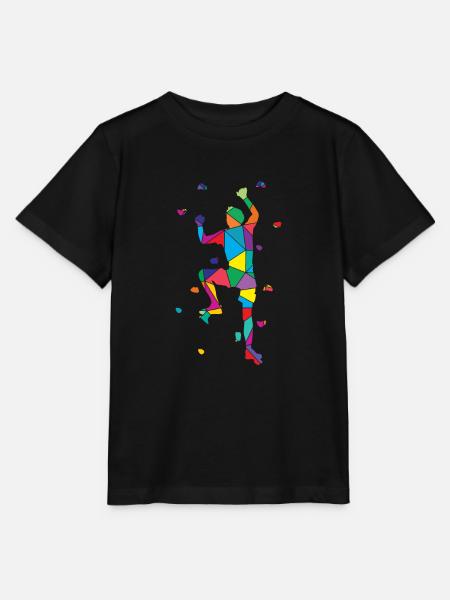 Low Poly Bergsteiger Polygon Wandklettern - Stanley/Stella Kinder T-Shirt MINI CREATOR  - Schwarz