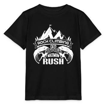 Rock Climbing Rock Climbing Is The Maximum Rush - Stanley/Stella MINI CREATOR Kids’ T-Shirt - black - Front - Mikhail (115cm)