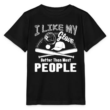Softball Softball I Like My Glove - Stanley/Stella MINI CREATOR Kids’ T-Shirt - black - Front - Mikhail (115cm)