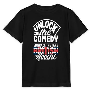 Déverrouillez la comédie Adoptez le faux accent britannique - T-shirt bio MINI CREATOR Stanley/Stella Enfant - noir - Devant - Mikhail (115cm)