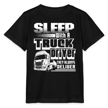 Truck Driver Sleep With Truck Driver - Stanley/Stella MINI CREATOR Kids’ T-Shirt - black - Front - Mikhail (115cm)