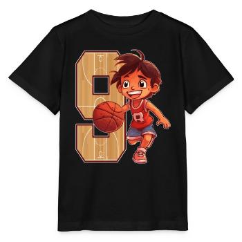 Basketball Birthday - 9 years old Boy - 9. - Stanley/Stella MINI CREATOR Kids’ T-Shirt - black - Front - Mikhail (115cm)