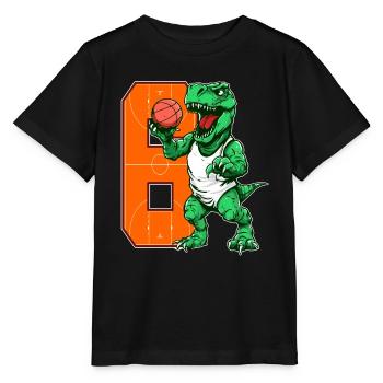 Basketball Dino - garçon de 6 ans - 6. - T-shirt bio MINI CREATOR Stanley/Stella Enfant - noir - Devant - Mikhail (115cm)