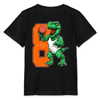 Basketball Dino - 8 ans garçon - 8. - T-shirt bio MINI CREATOR Stanley/Stella Enfant - noir - Devant - Mikhail (115cm)