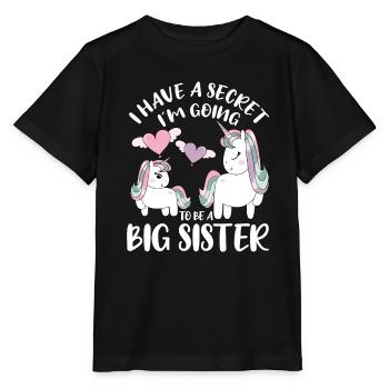 I Have A Secret Im Going To Be A Big Sister - Stanley/Stella Kinder T-Shirt MINI CREATOR  - Schwarz - Vorne - Mikhail (115cm)