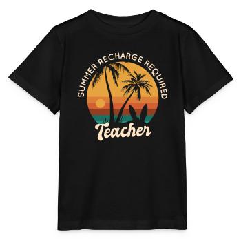 Dernier jour de recharge estivale des enseignants - T-shirt bio MINI CREATOR Stanley/Stella Enfant - noir - Devant - Mikhail (115cm)
