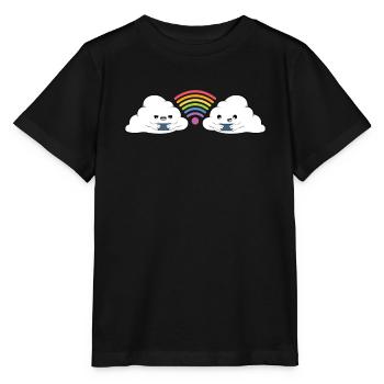 Wolke Wlan Regenbogenfarben - Stanley/Stella Kinder T-Shirt MINI CREATOR  - Schwarz - Vorne - Mikhail (115cm)