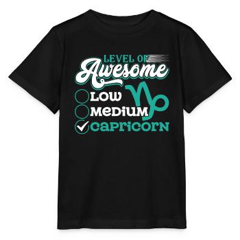 Capricorn Level Of Awesome Capricorn - Stanley/Stella MINI CREATOR Kids’ T-Shirt - black - Front - Mikhail (115cm)