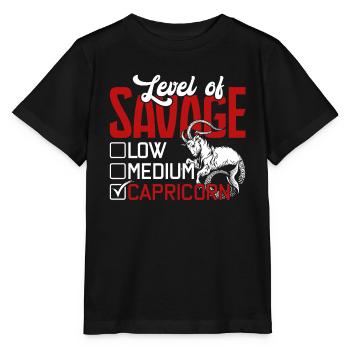 Capricorn Level Of Savage Capricorn - Stanley/Stella MINI CREATOR Kids’ T-Shirt - black - Front - Mikhail (115cm)