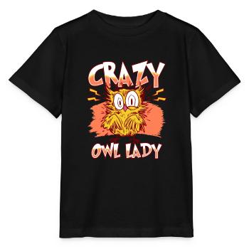 Nocturnal Bird Lover Owlets Owl Lady - Stanley/Stella MINI CREATOR Kids’ T-Shirt - black - Front - Mikhail (115cm)