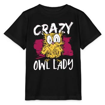 Owlets Nocturnal Bird Lover Owl Lady Birds Of Prey - Stanley/Stella MINI CREATOR Kids’ T-Shirt - black - Front - Mikhail (115cm)