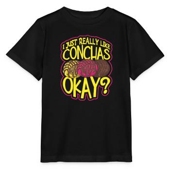 Humour espagnol Conchas Pain mexicain - T-shirt bio MINI CREATOR Stanley/Stella Enfant - noir - Devant - Mikhail (115cm)