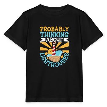Lighthouse Seaside Nautical I Love Lighthouse - Stanley/Stella MINI CREATOR Kids’ T-Shirt - black - Front - Mikhail (115cm)
