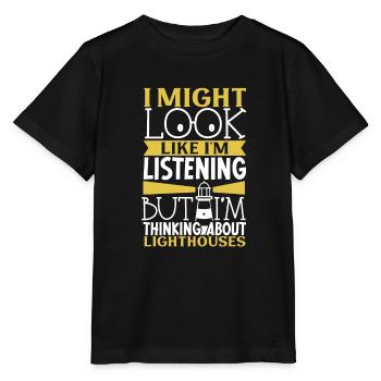 Lighthouse Seaside Nautical I Love Lighthouse - Stanley/Stella MINI CREATOR Kids’ T-Shirt - black - Front - Mikhail (115cm)