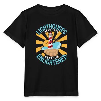Lighthouse Seaside Nautical I Love Lighthouse - Stanley/Stella MINI CREATOR Kids’ T-Shirt - black - Front - Mikhail (115cm)