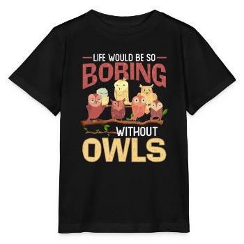 La vie nocturne serait si ennuyeuse sans hiboux - T-shirt bio MINI CREATOR Stanley/Stella Enfant - noir - Devant - Mikhail (115cm)
