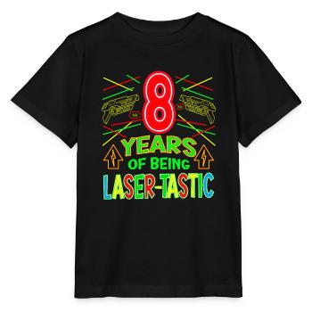 8 Years Of Being Laser-tastic Years Old - Stanley/Stella Kinder T-Shirt MINI CREATOR  - Schwarz - Vorne - Mikhail (115cm)