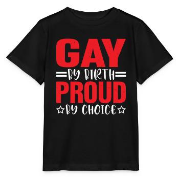 Gay By Birth Proud By Choice 3 - Stanley/Stella Kinder T-Shirt MINI CREATOR  - Schwarz - Vorne - Mikhail (115cm)