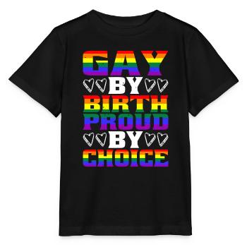 Gay By Birth Proud By Choice - Stanley/Stella Kinder T-Shirt MINI CREATOR  - Schwarz - Vorne - Mikhail (115cm)