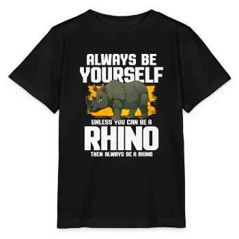 Rhinoceros - Stanley/Stella MINI CREATOR Kids’ T-Shirt - black - Front - Mikhail (115cm)