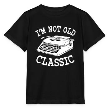 Machine à écrire vintage - T-shirt bio MINI CREATOR Stanley/Stella Enfant - noir - Devant - Mikhail (115cm)