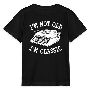 Machine à écrire vintage - T-shirt bio MINI CREATOR Stanley/Stella Enfant - noir - Devant - Mikhail (115cm)