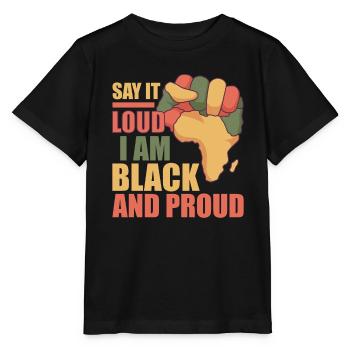 Afro Black Girl Pride Afro Girl Afrocentric - Stanley/Stella MINI CREATOR Kids’ T-Shirt - black - Front - Mikhail (115cm)