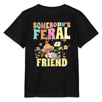 Somebody's Feral Friend Wild Bestie Opossum - Stanley/Stella MINI CREATOR Kids’ T-Shirt - black - Front - Mikhail (115cm)