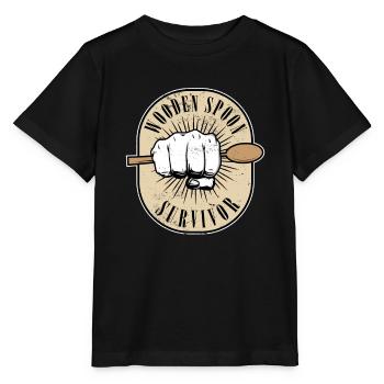 Drôle de survivant de la cuillère en bois de parentalité italienne - T-shirt bio MINI CREATOR Stanley/Stella Enfant - noir - Devant - Mikhail (115cm)