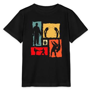 Judo Retro - Stanley/Stella Kinder T-Shirt MINI CREATOR  - Schwarz - Vorne - Mikhail (115cm)
