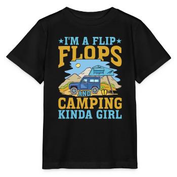Je suis une Flip Flops et Camping Kinda Girl 3 - T-shirt bio MINI CREATOR Stanley/Stella Enfant - noir - Devant - Mikhail (115cm)
