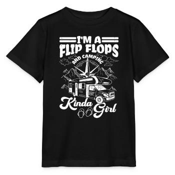Je suis une Flip Flops Et Camping Kinda Girl 2 - T-shirt bio MINI CREATOR Stanley/Stella Enfant - noir - Devant - Mikhail (115cm)