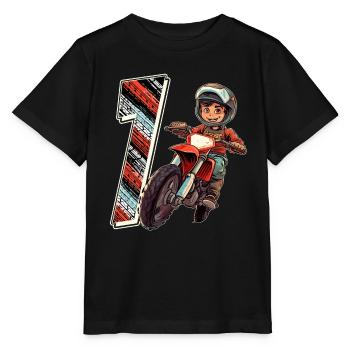 Je suis 7 Motocross Kid - Motocross - T-shirt bio MINI CREATOR Stanley/Stella Enfant - noir - Devant - Mikhail (115cm)