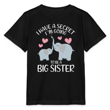 I Have A Secret Im Going To Be A Big Sister - Stanley/Stella Kinder T-Shirt MINI CREATOR  - Schwarz - Vorne - Mikhail (115cm)