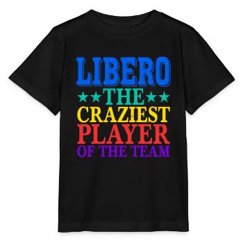 Libero, le joueur le plus fou de l’équipe 2 - T-shirt bio MINI CREATOR Stanley/Stella Enfant - noir - Devant - Mikhail (115cm)